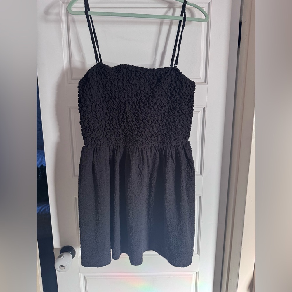 American Eagle Outfitters Black Textured Mini Dress